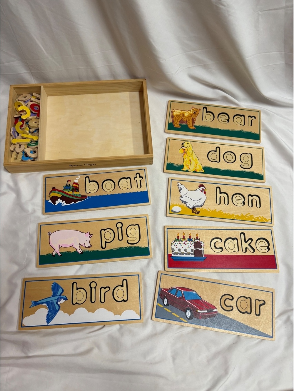 Melissa & Doug See & Spell Wooden Alphabet with 8 Double Sided Word Boards